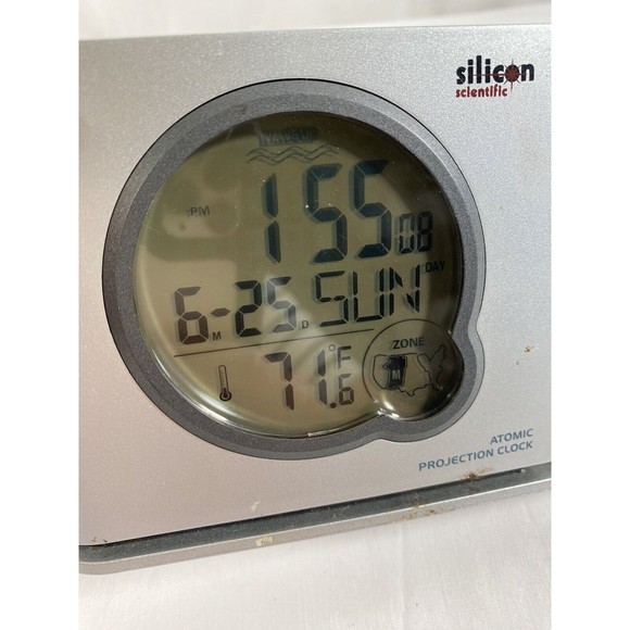 Silicon Scientific Atomic Projection Clock 6" Long × 4" Tall Tested Working READ - Picture 2 of 7